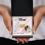 The Love Between A Mother And Daughter Is Forever Interlocking Hearts Necklace