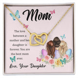The Love Between A Mother And Daughter Is Forever Interlocking Hearts Necklace