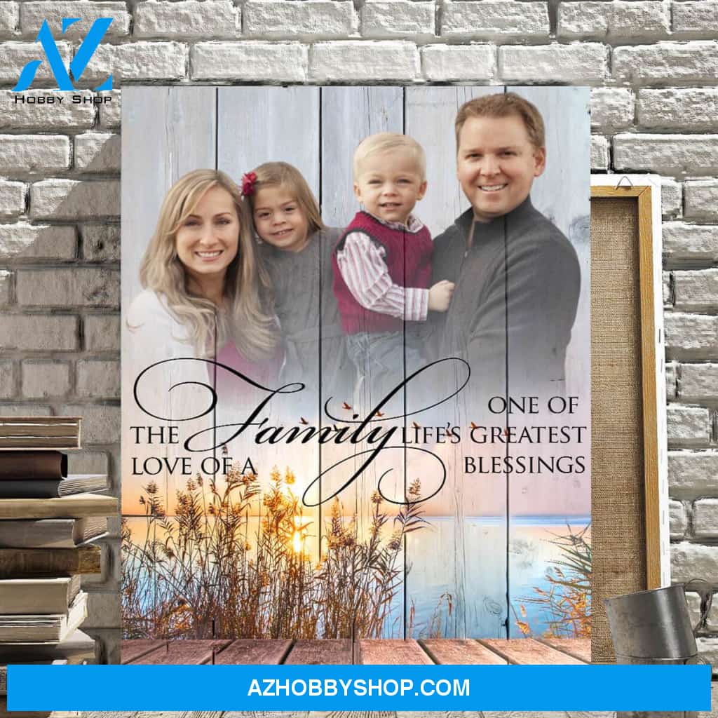 The Love of a Family Personalized Photo Memorial Canvas, Canvas Wall Art Gift for Family