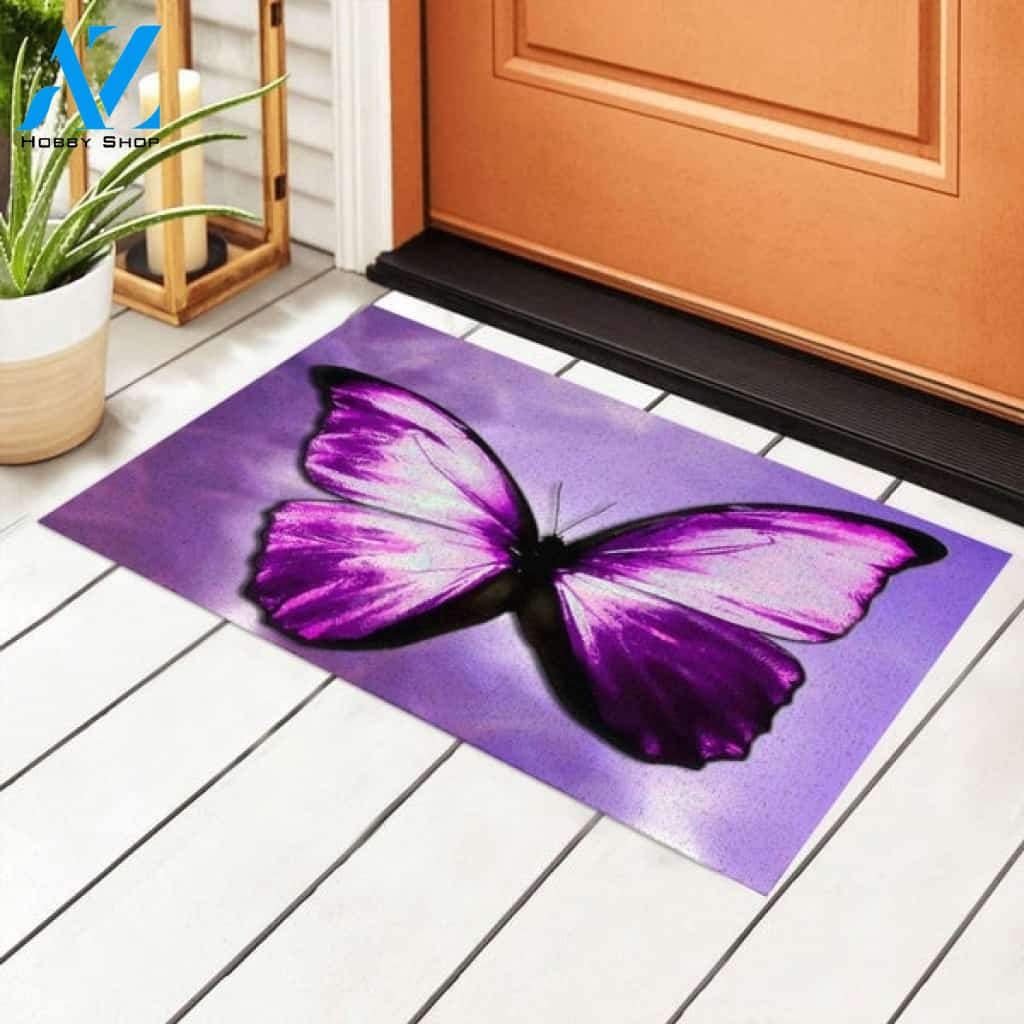 The Magical Mystical Purple Butterfly Doormat Rug Housewarming Gift Family Welcome Doormat Gift for Friend Family Birthday Gift Home Decor Warm House Gift Welcome Mat