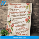 The Moment That You Left Me Hummingbird Memorial Wall Art Canvas