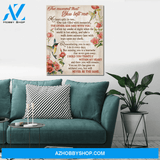 The Moment That You Left Me Hummingbird Memorial Wall Art Canvas