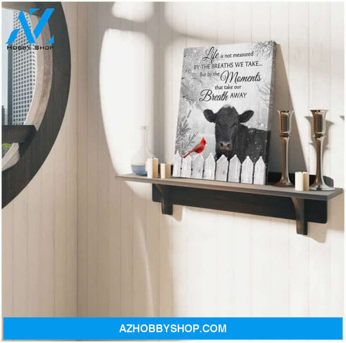 Ohcanvas The Moments Cardinal and Black Angus Cow Canvas Wall Art