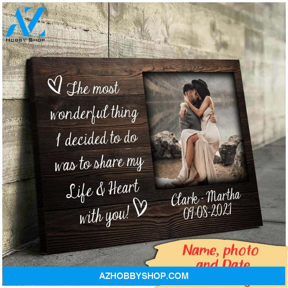 The most wonderful thing I decided - Personalized Canvas
