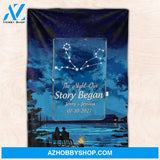 The Night Our Story Began - Personalized 2 In 1 Pillow Blanket - Gift For Couple