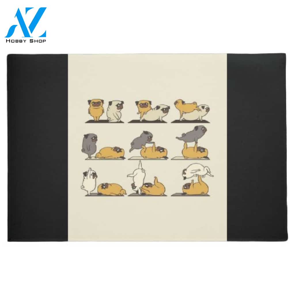 The Pug Pose Yoga Doormat Welcome Mat House Warming Gift Home Decor Gift For Dog Lovers Funny Doormat Gift Idea