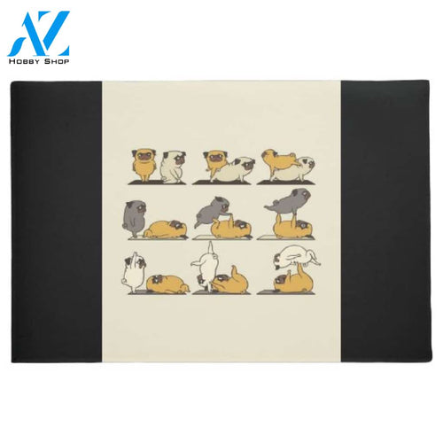 The Pug Pose Yoga Doormat Welcome Mat House Warming Gift Home Decor Gift For Dog Lovers Funny Doormat Gift Idea