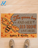 The queen bee and her old drone live here doormat