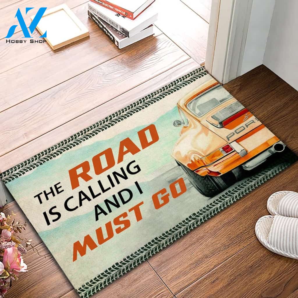 The Road Is Calling And I Must Go Indoor and Outdoor Doormat Warm House Gift Welcome Mat Gift for Labrador Lovers Birthday Gift