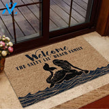 The Salty Lil' Beach Family Mermaid Doormat Indoor And Outdoor Doormat Welcome Mat Housewarming Gift Home Decor Funny Doormat Gift Idea