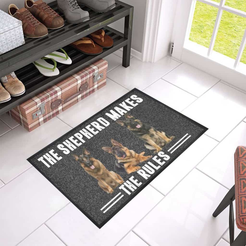 The Shepherd Maekes The Rules Dogs Lover Doormat Welcome Mat
