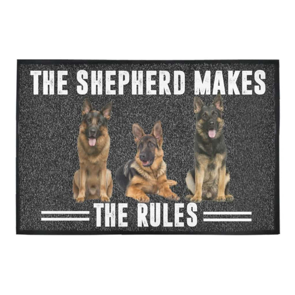 The Shepherd Maekes The Rules Dogs Lover Doormat Welcome Mat