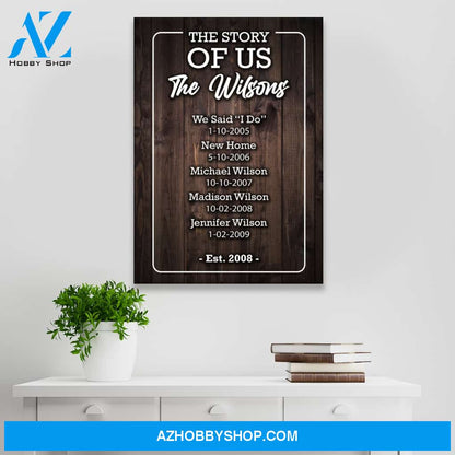 The Story of Us Multi-Names Premium Canvas