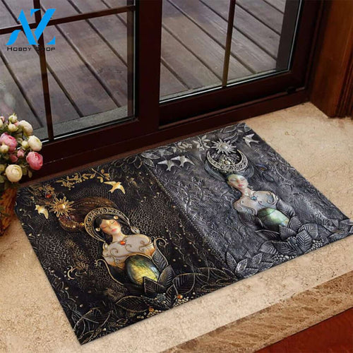 The Sun & The Moon – Hippie Clay Easy Clean Welcome DoorMat | Felt And Rubber | 40x60 cm | 45x75 cm | 60x90 cm | Colorful | DO1254