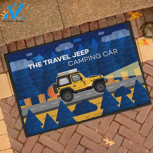 The Travel Jeep Camping Car Doormat | Welcome | Doormat | Funny Gift | Home Doormat | House Warming | Door Rug