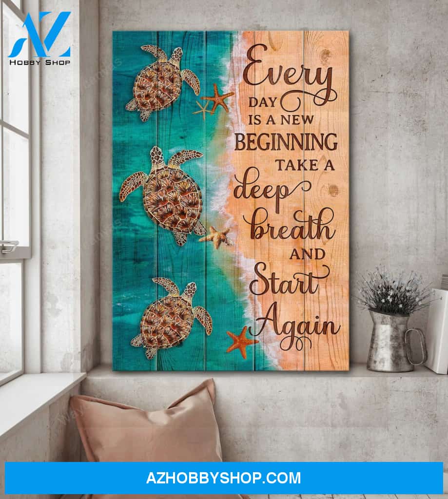 The voice of the sea - Everyday is a new beginning - Jesus Portrait Canvas Prints - Wall Art