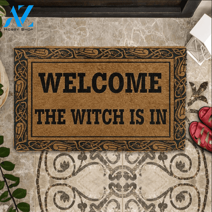The Witch Is In Doormat Halloween Indoor And Outdoor Doormat Warm House Gift Welcome Mat Home Decor Gift For Halloween's Day Funny Friend Family