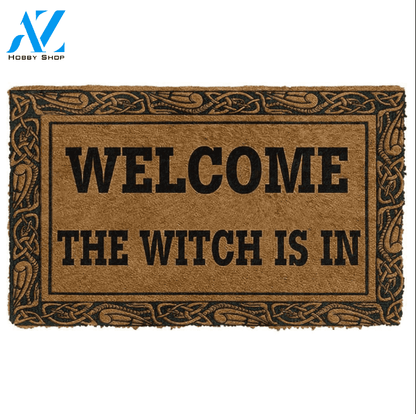 The Witch Is In Doormat Halloween Indoor And Outdoor Doormat Warm House Gift Welcome Mat Home Decor Gift For Halloween's Day Funny Friend Family