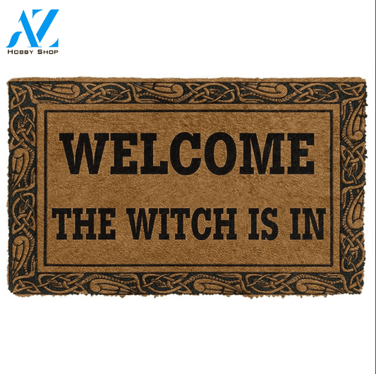 The Witch Is In Doormat Halloween Indoor And Outdoor Doormat Warm House Gift Welcome Mat Home Decor Gift For Halloween's Day Funny Friend Family