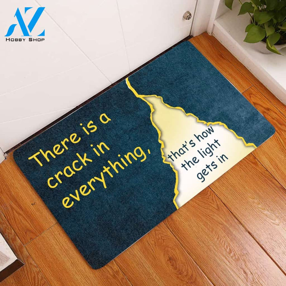 There Is a Crack In Everything, That's How The Light Gets In Doormat | Welcome Mat | House Warming Gift | Christmas Gift Decor