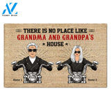 There Is No Place Like Grandma and Grandpa's House Personalized Doormat For Biker Couple, HN98, TRNA