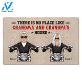 There Is No Place Like Grandma and Grandpa's House Personalized Doormat For Biker Couple, HN98, TRNA