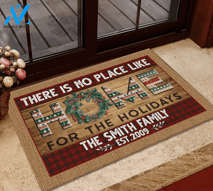 There Is No Place Like Home Personalized Christmas Doormat Gift For Friend Family Birthday Gift Home Decor Warm House Gift Welcome Mat