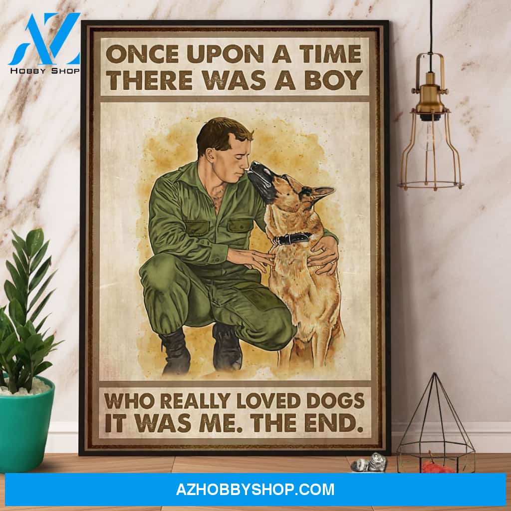 There Was A Boy Who Really Loved Dogs Canvas And Poster, Wall Decor Visual Art