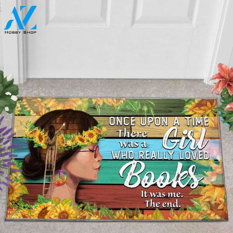 There Was A Girl Who Really Loved Books Funny Indoor And Outdoor Doormat Warm House Gift Welcome Mat Birthday Gift For Book Lover