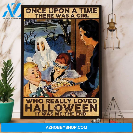 There Was A Girl Who Really Loved Halloween Candy Children Canvas And Poster, Wall Decor Visual Art, Halloween Gift, Happy Halloween