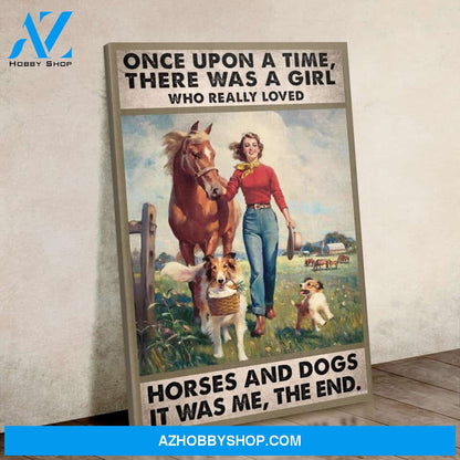 There Was A Girl Who Really Loved Horses And Dogs Canvas Wall Art, Wall Decor Visual Art