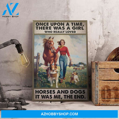 There Was A Girl Who Really Loved Horses And Dogs Canvas Wall Art, Wall Decor Visual Art