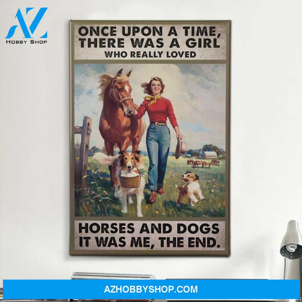 There Was A Girl Who Really Loved Horses And Dogs Canvas Wall Art, Wall Decor Visual Art