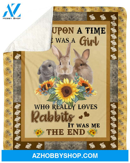 There Was A Girl Who Really Loves Rabbits Sunflower Blanket Gift for Rabbit Lovers Birthday Gift Home Decor Bedding Couch Sofa Soft and Comfy Cozy