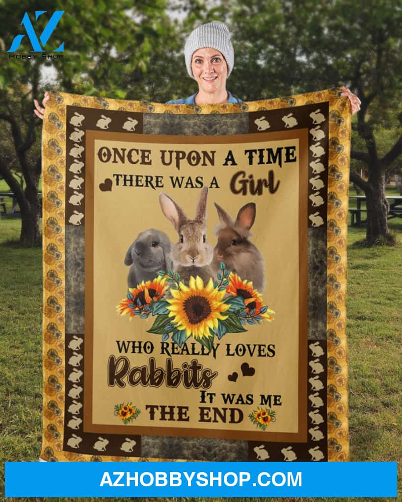 There Was A Girl Who Really Loves Rabbits Sunflower Blanket Gift for Rabbit Lovers Birthday Gift Home Decor Bedding Couch Sofa Soft and Comfy Cozy