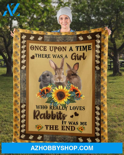 There Was A Girl Who Really Loves Rabbits Sunflower Blanket Gift for Rabbit Lovers Birthday Gift Home Decor Bedding Couch Sofa Soft and Comfy Cozy