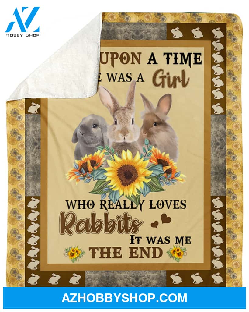 There Was A Girl Who Really Loves Rabbits Sunflower Blanket Gift for Rabbit Lovers Birthday Gift Home Decor Bedding Couch Sofa Soft and Comfy Cozy