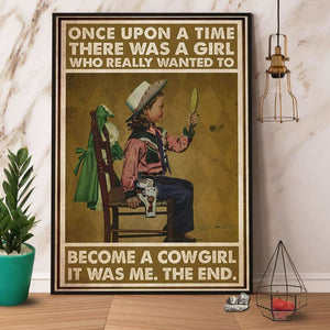 There Was A Girl Who Really Wanted To Become A Cow Girl Paper Poster No Frame Matte Canvas Wall Decor