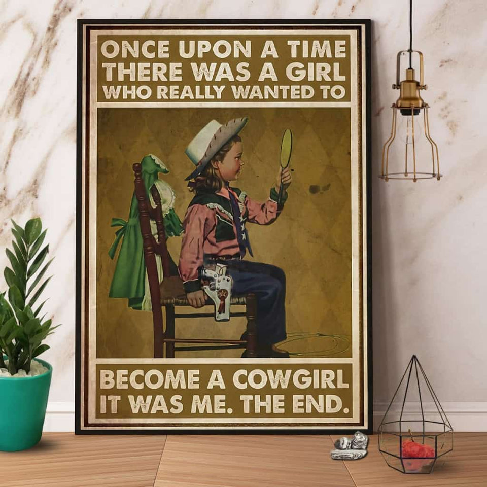There Was A Girl Who Really Wanted To Become A Cow Girl Paper Poster No Frame Matte Canvas Wall Decor