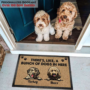 There’s Like A Bunch Of Dogs In Here Dog Doormat, Dog Lover Gift, Non-slip Welcome Mats,