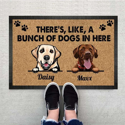 There’s Like A Bunch Of Dogs In Here Dog Doormat, Dog Lover Gift, Non-slip Welcome Mats,