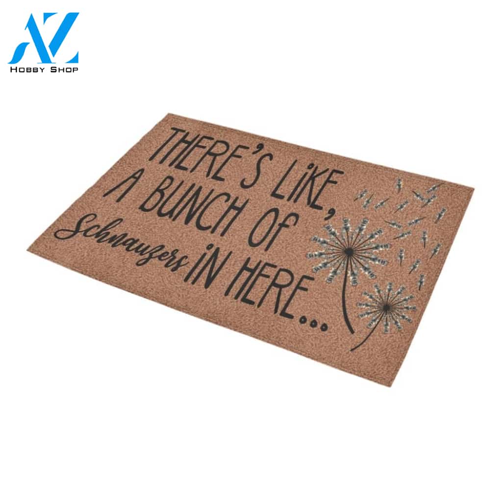 There's Like A Bunch Of Schnauzers In Here Doormat Indoor And Outdoor Mat Entrance Rug Sweet Home Decor Housewarming Gift Gift For Friend Family Stem Feminist