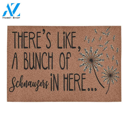 There's Like A Bunch Of Schnauzers In Here Doormat Indoor And Outdoor Mat Entrance Rug Sweet Home Decor Housewarming Gift Gift For Friend Family Stem Feminist