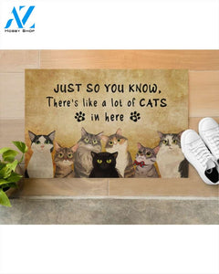 There's Like A Lot Of Cats In Here Doormat Welcome Mat Housewarming Gift Home Decor Funny Doormat Best Gift Idea For Cat Lovers