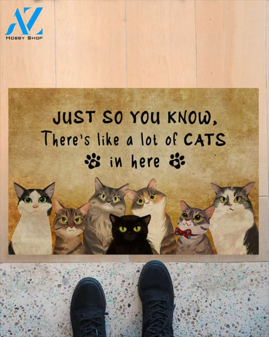 There's Like A Lot Of Cats In Here Doormat Welcome Mat Housewarming Gift Home Decor Funny Doormat Best Gift Idea For Cat Lovers