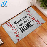 There's No Base Like Home - Baseball Coir Pattern Print Doormat