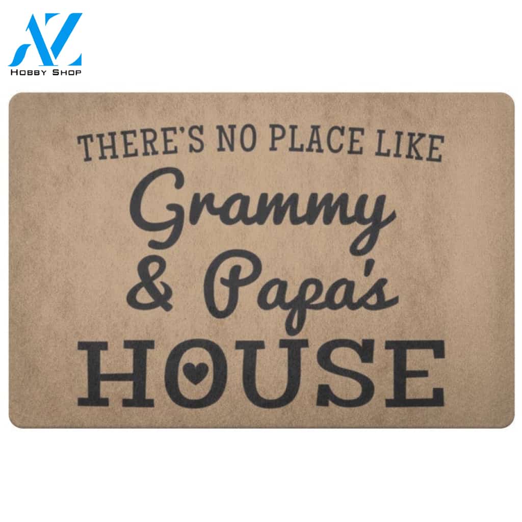 There's No Place Like Grammy and Papa's House Doormat Gift For Grandparents Day Birthday Gift Home Decor Warm House Gift Welcome Mat