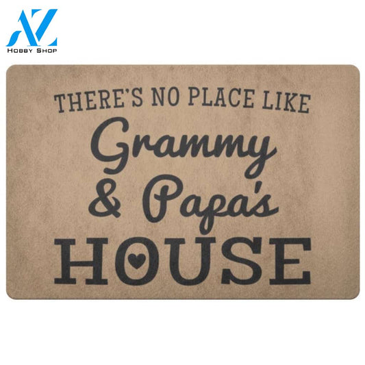 There's No Place Like Grammy and Papa's House Doormat Gift For Grandparents Day Birthday Gift Home Decor Warm House Gift Welcome Mat