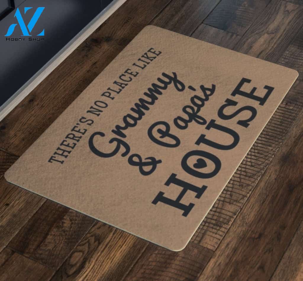 There's No Place Like Grammy and Papa's House Doormat Gift For Grandparents Day Birthday Gift Home Decor Warm House Gift Welcome Mat