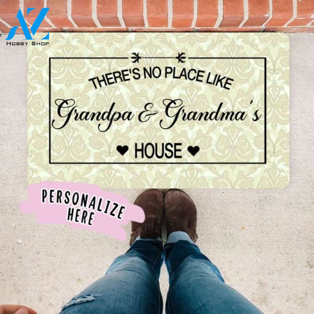 There's No Place Like Grandma and Grandpa's House, Grandparents Day Gift, Welcome Door Mat, Home Doormat, Grandpa Grandma Gift